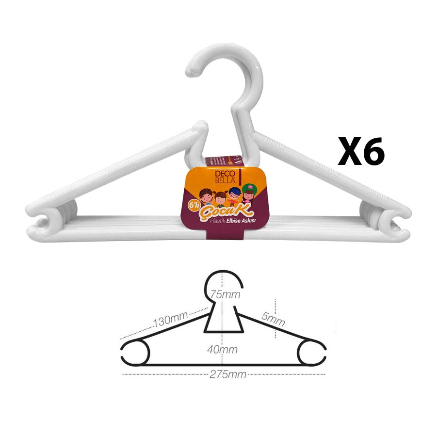 Plastic Kids Hanger X6