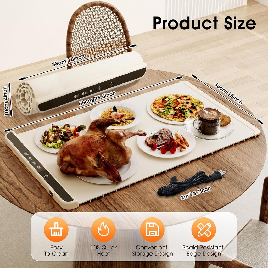 ThermaMat™ | Flexible Food Warming Mat حصيرة تدفئة الطعام مرنة