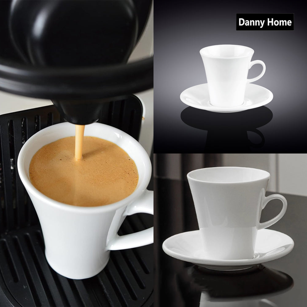 Danny Home Espresso Cup & Saucer 12-Pcs Set 80ml