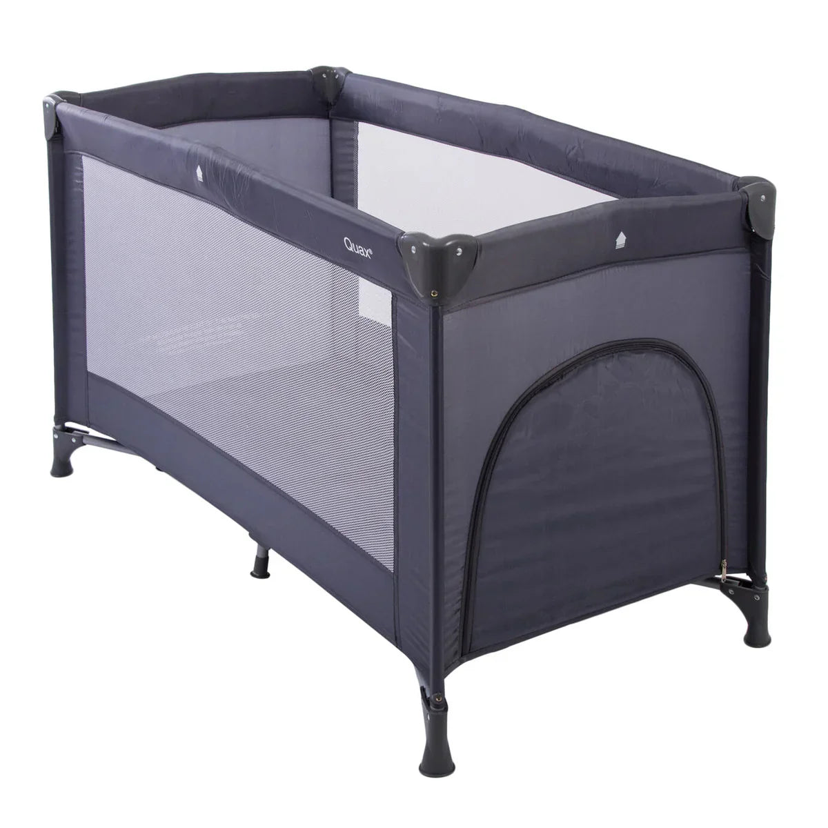 Quax - Travel Cot 120x60cm With Zipper Playpen - Dark Grey