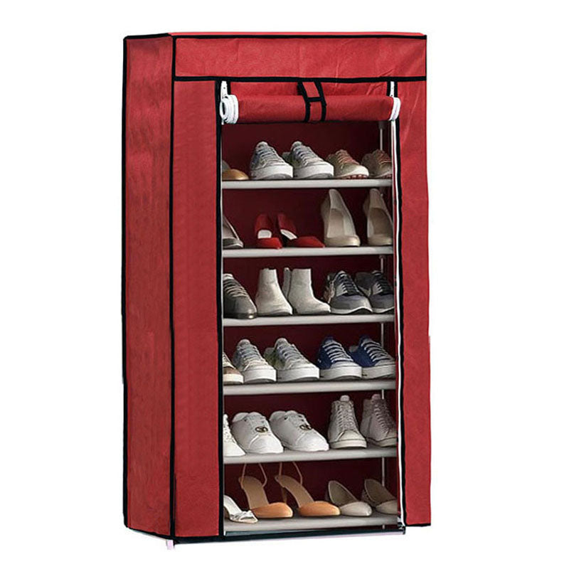 6 Layer Shoe Racks for Shoe Storage with Dustproof Non Woven Fabric Cover Multipurpose Racks Organizer for Shoes Clothes Books - Medaid International