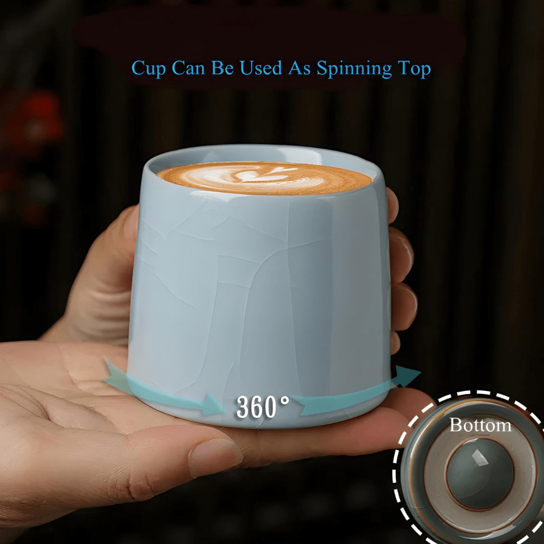 135ml Nordic Ceramic Rotating Espresso Cup – Decompression Spinning Top Design
