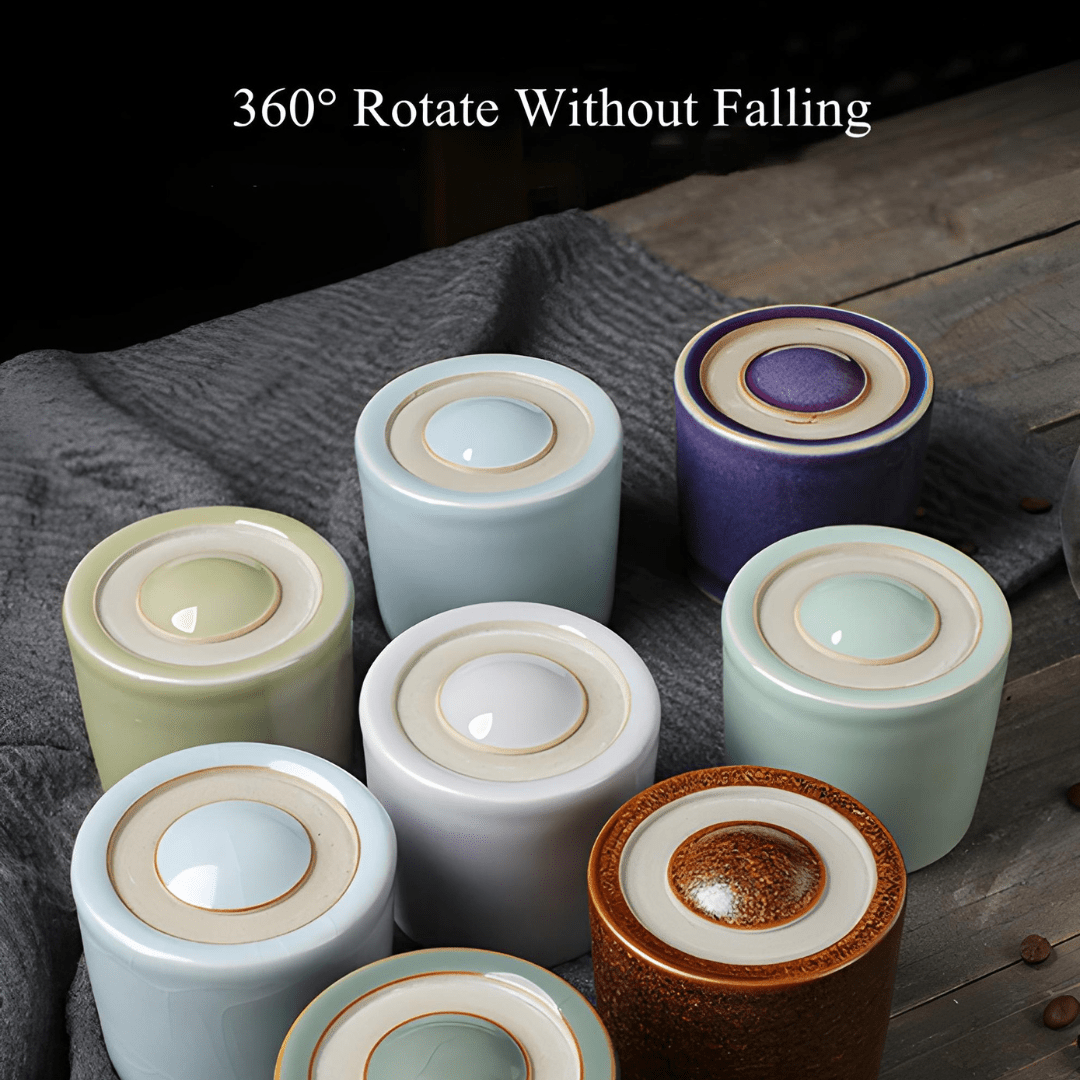 135ml Nordic Ceramic Rotating Espresso Cup – Decompression Spinning Top Design