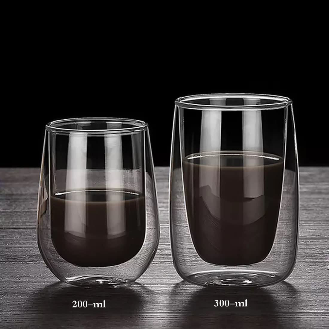 300ml 2-Pcs Danny Home Double Walled Cappuccino Glasses Set