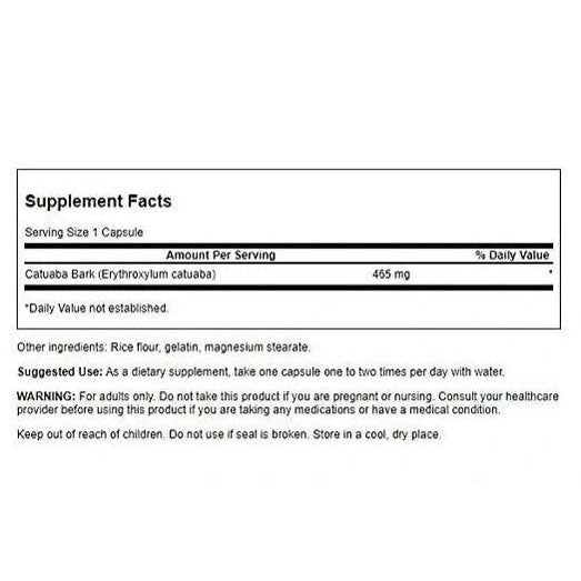 Swanson Catuaba Bark – Passion Formula | 465 mg | 120 Capsules