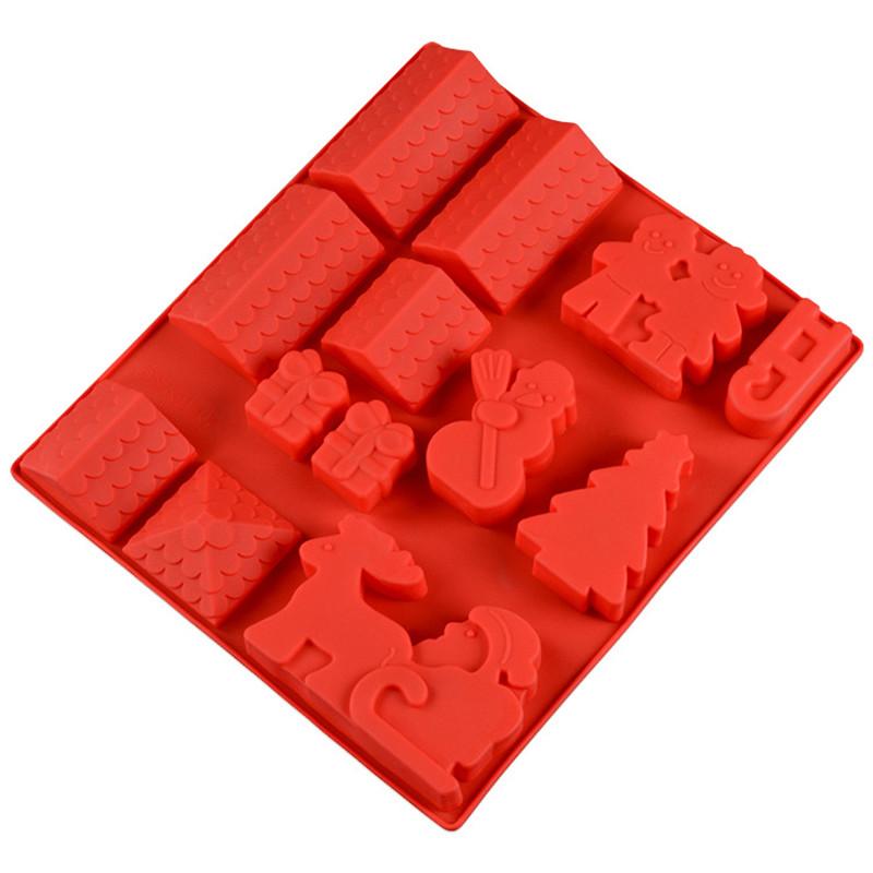 Munchies Tools Christmas Silicone Mold Snowman Santa 25.5x23x5cm Red