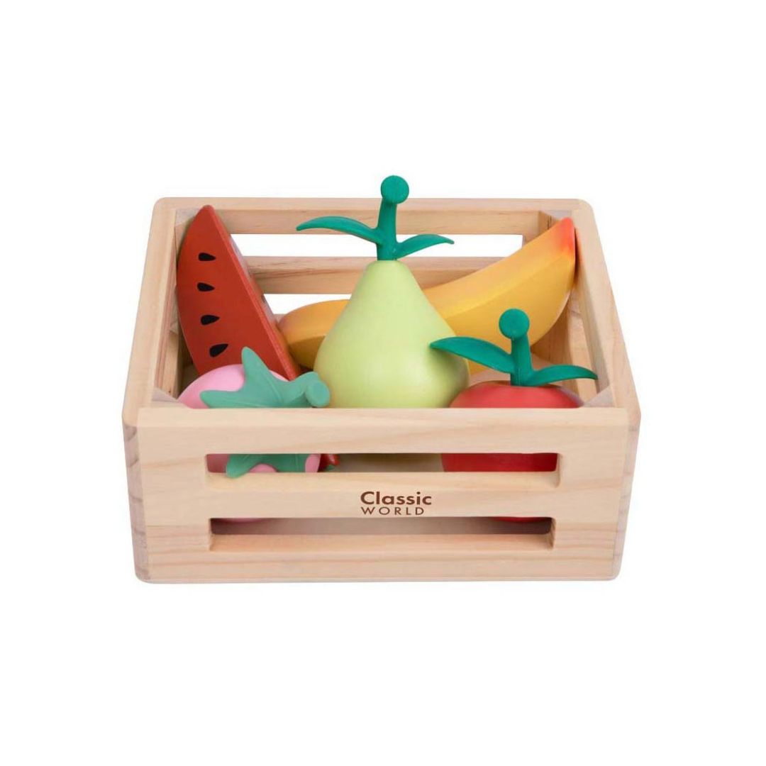 Classic World Wooden Crate with Fruit