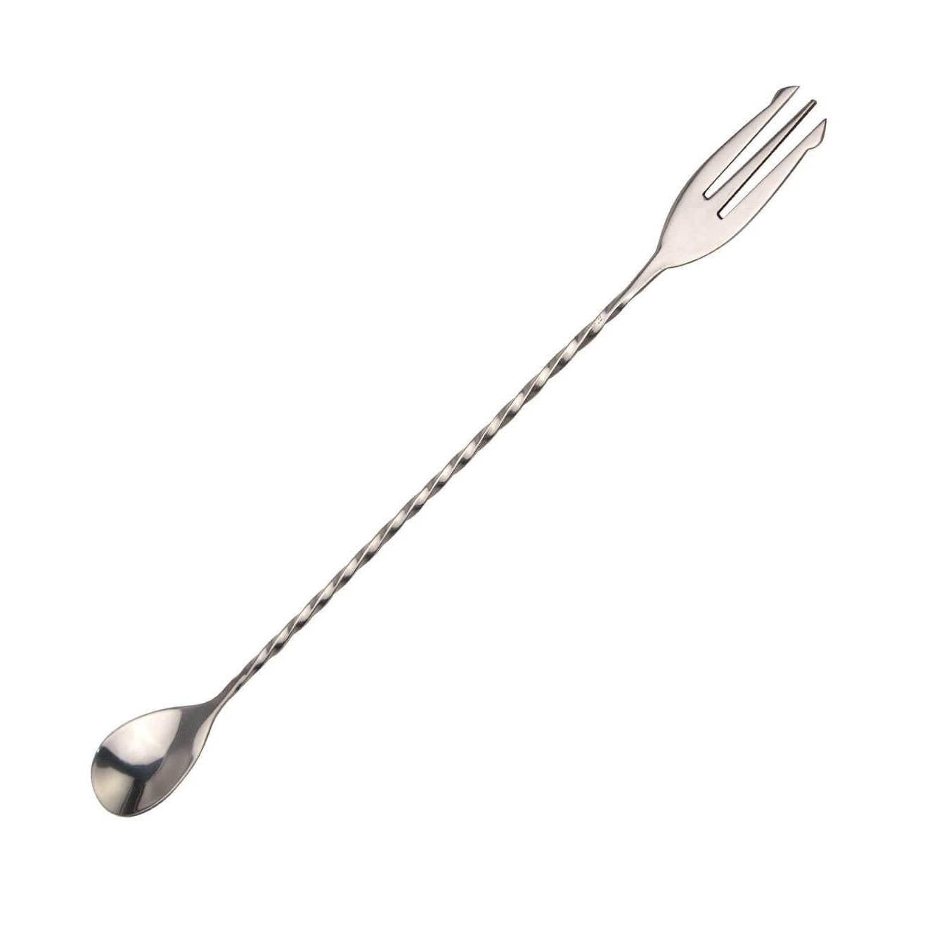 Fork Tipped Cocktail Mixing Long Spoon