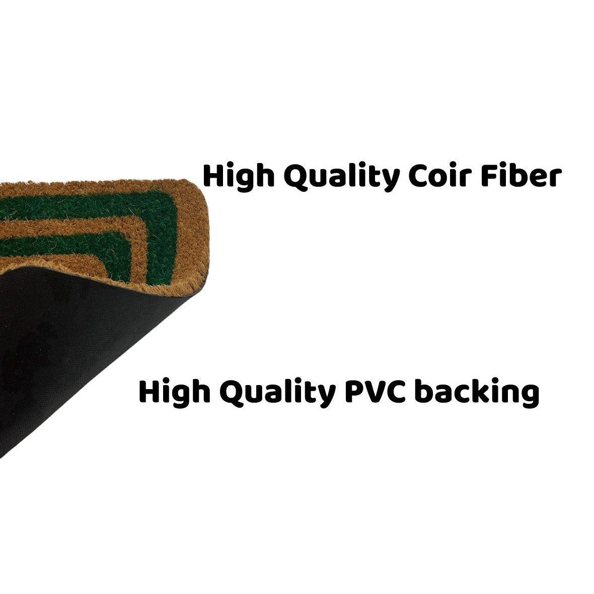 Coco mat half round with PVC backing 75x45 cm