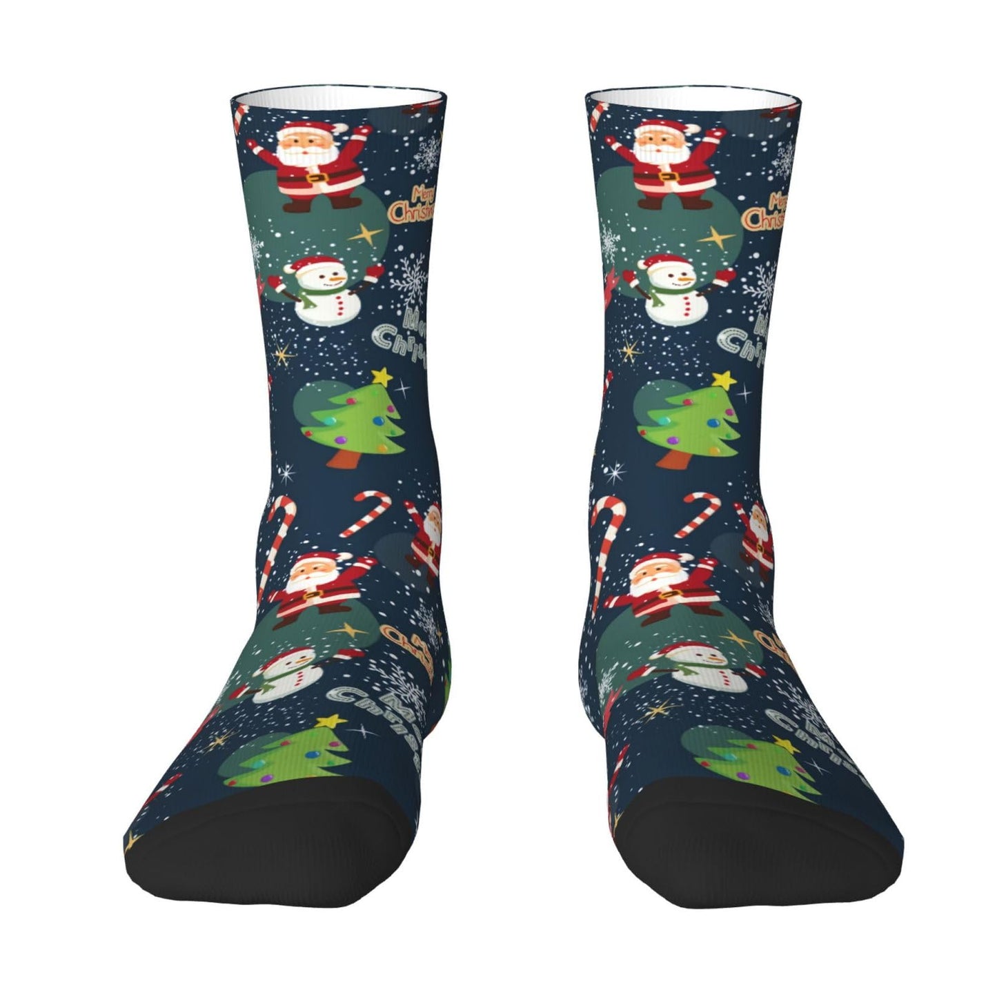 ASYG Christmas Red Snowflakes Socks Xmas Holiday Socks Funny Stockings Socks Gifts New Years Novelty Dress Crew Socks - Medaid International
