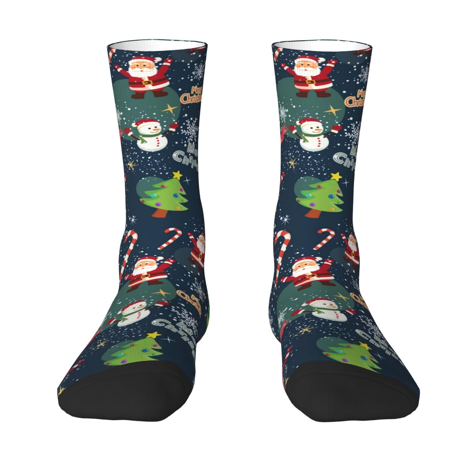 ASYG Christmas Red Snowflakes Socks Xmas Holiday Socks Funny Stockings Socks Gifts New Years Novelty Dress Crew Socks - Medaid International