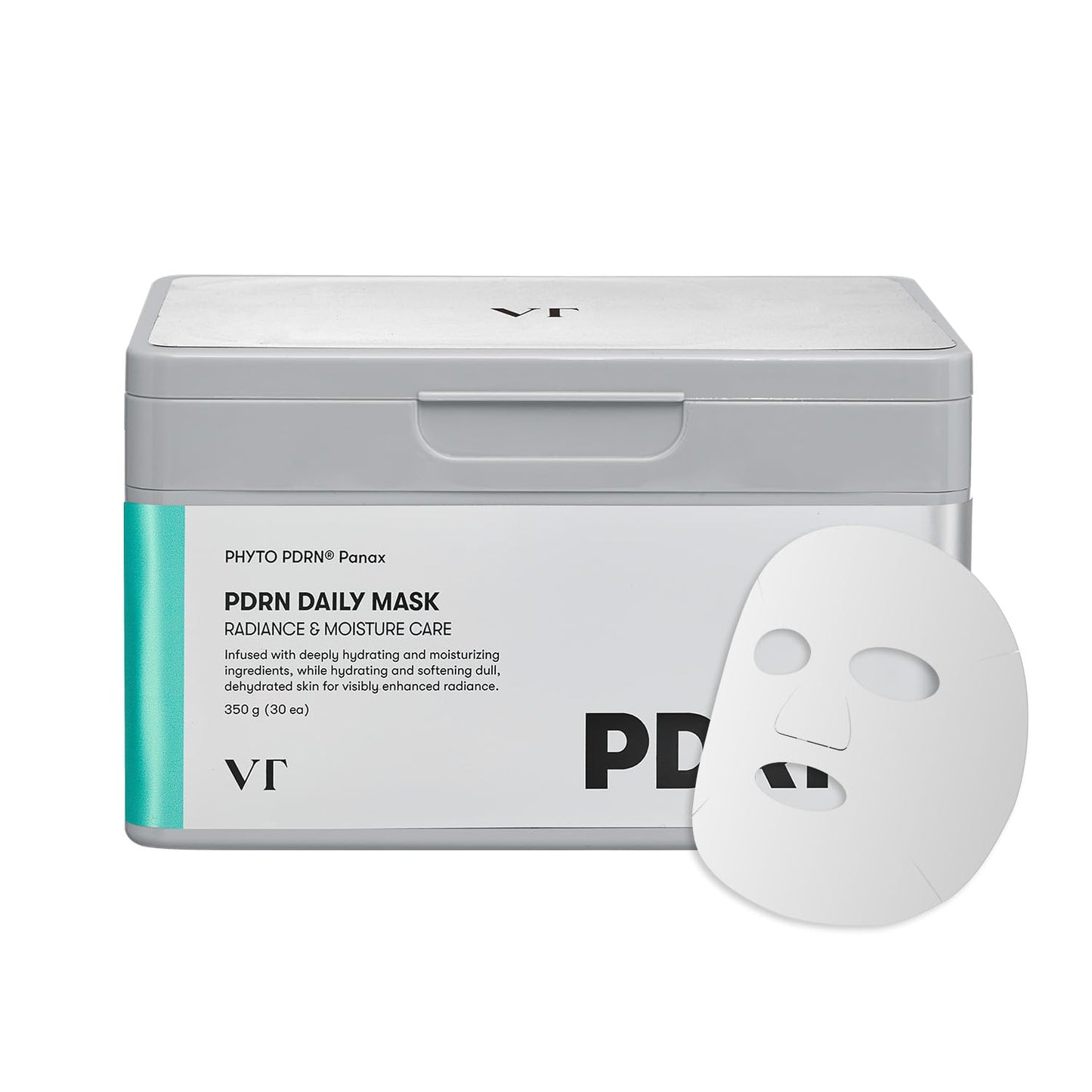 VT COSMETICS PDRN Daily Mask 30 Sheets, Vegan PDRN for Skin Restoration & Radiance, Hydrating & Moisturizing, Anti-Aging, Plumping Effect, Korean Face Mask (350g) - Medaid International