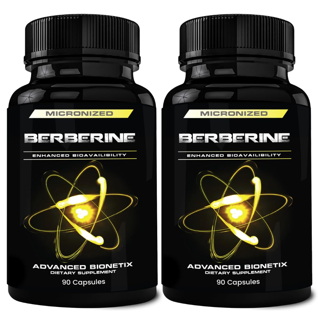 Advanced Bionetix 2 Pack 1500mg Advanced Bioavailability Micronized Berberine Supplement All Natural w/BerbeTal™ Support. 180 Total Capsules - Medaid International