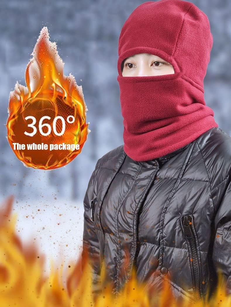 TERRIFI 2-in-1 Winter Hat and Scarf Set - 2Pcs Unisex Thick Knit Beanie with Fleece Lined Facemask & Neck Warmer, Cozy Thermal Protection, Warm Facemask Cap for Outdoor skiing, Cycling, and Hiking