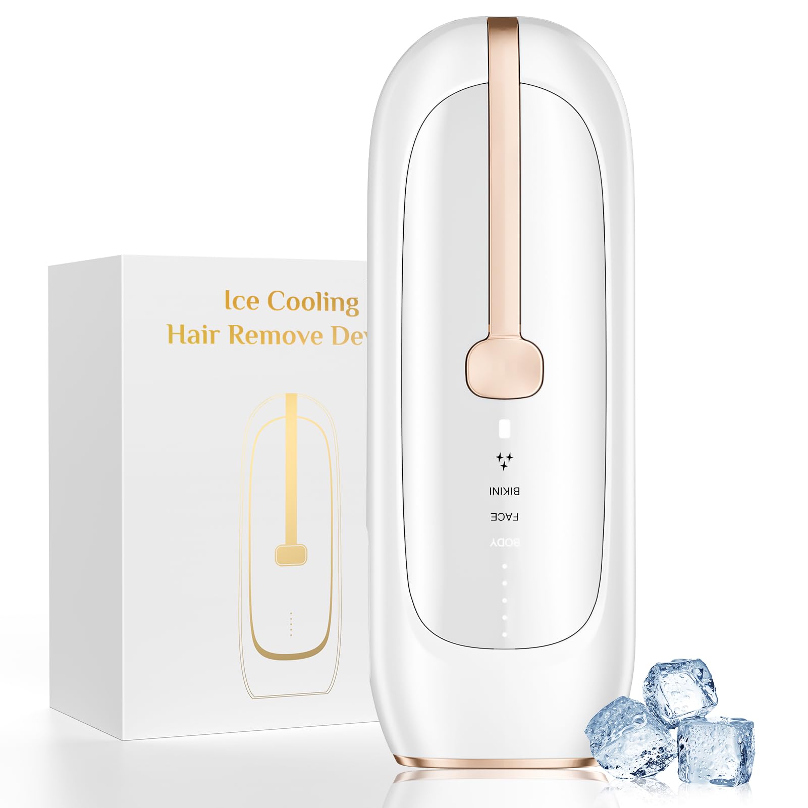Painless Sapphire Ice Cooling IPL Laser Hair Removal Device for Women and Men Permanent, Unlimited Flashes, Alternative to Salon Hair Removal Safe at Home for Face Bikini Upper Lip Armpits Legs - Medaid International