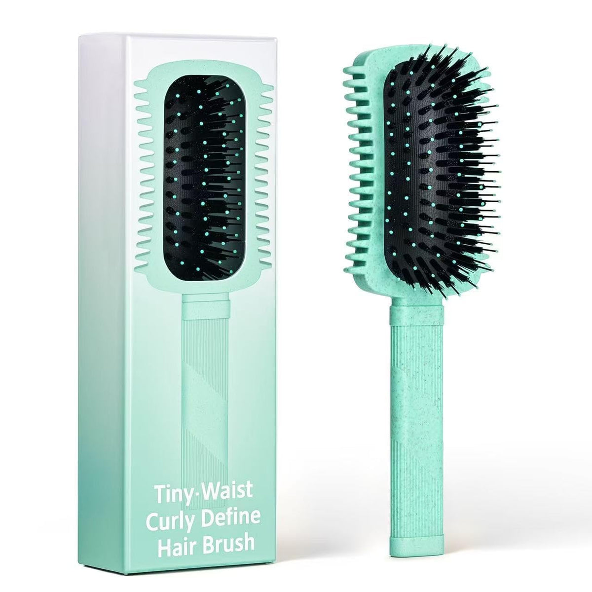 KASTWAVE Curl Defining Brush, Vented Hair Brush for Detangling, Volume Curl Defining Brush for Effortlessly Detangling Shaping and Styling, Enhances Curls Definition & Separation, Green