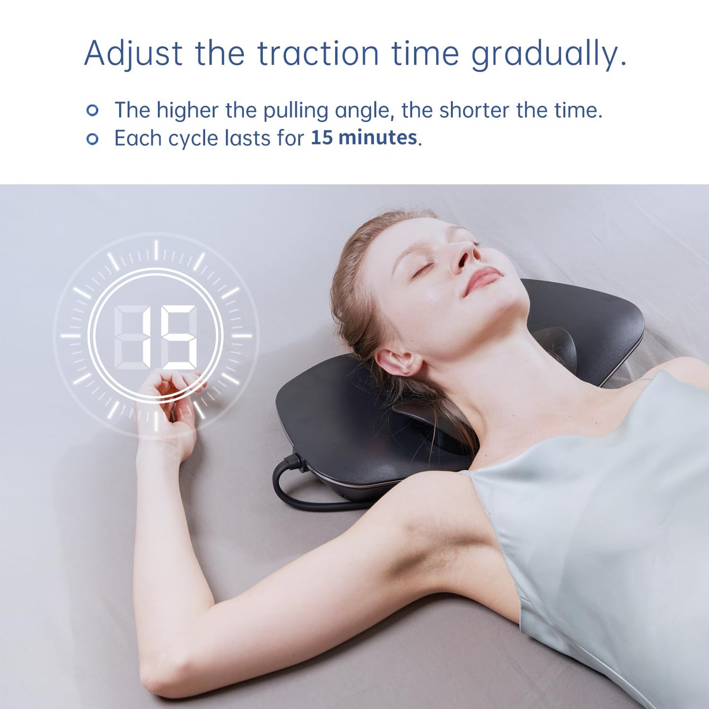 Multi-Functional Cervical Traction Device, Electric Neck Stretcher with Dynamic Neck Stretching, 3 Modes Electrotherapy and Hyperthermia to Relieve Neck Pain, 104 to 122℉(40 to 50℃), Easy to Use - Medaid International