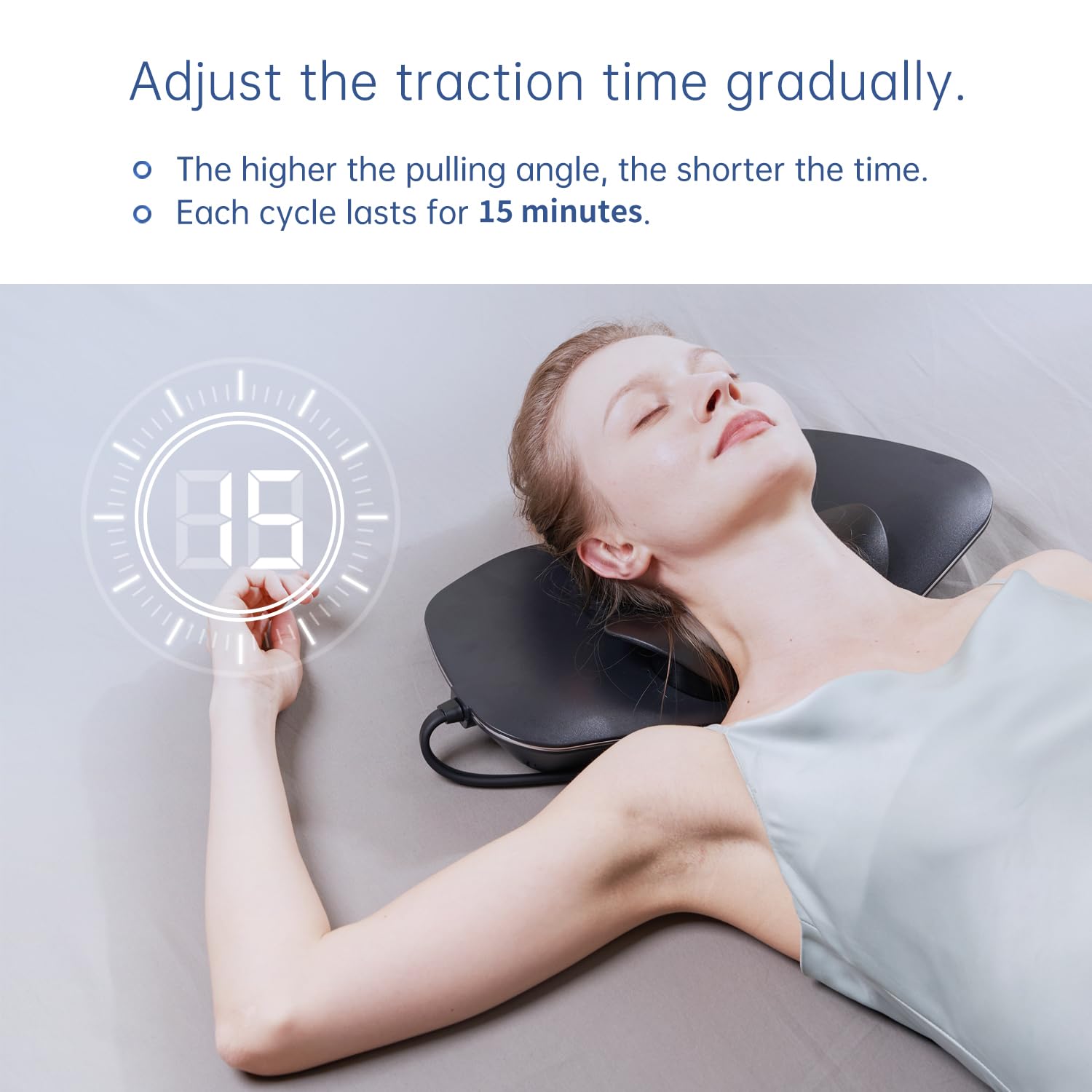 Multi-Functional Cervical Traction Device, Electric Neck Stretcher with Dynamic Neck Stretching, 3 Modes Electrotherapy and Hyperthermia to Relieve Neck Pain, 104 to 122℉(40 to 50℃), Easy to Use - Medaid International