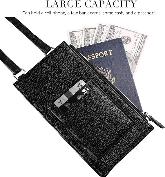 TERRIFI Women's Small Crossbody Bag and Cell Phone Wallet with Adjustable Shoulder Strap and Card Slots for iPhone 15 14 13 Pro Max and Most Smartphones Under 6.6 Inches Compact Lightweight Mini Bag