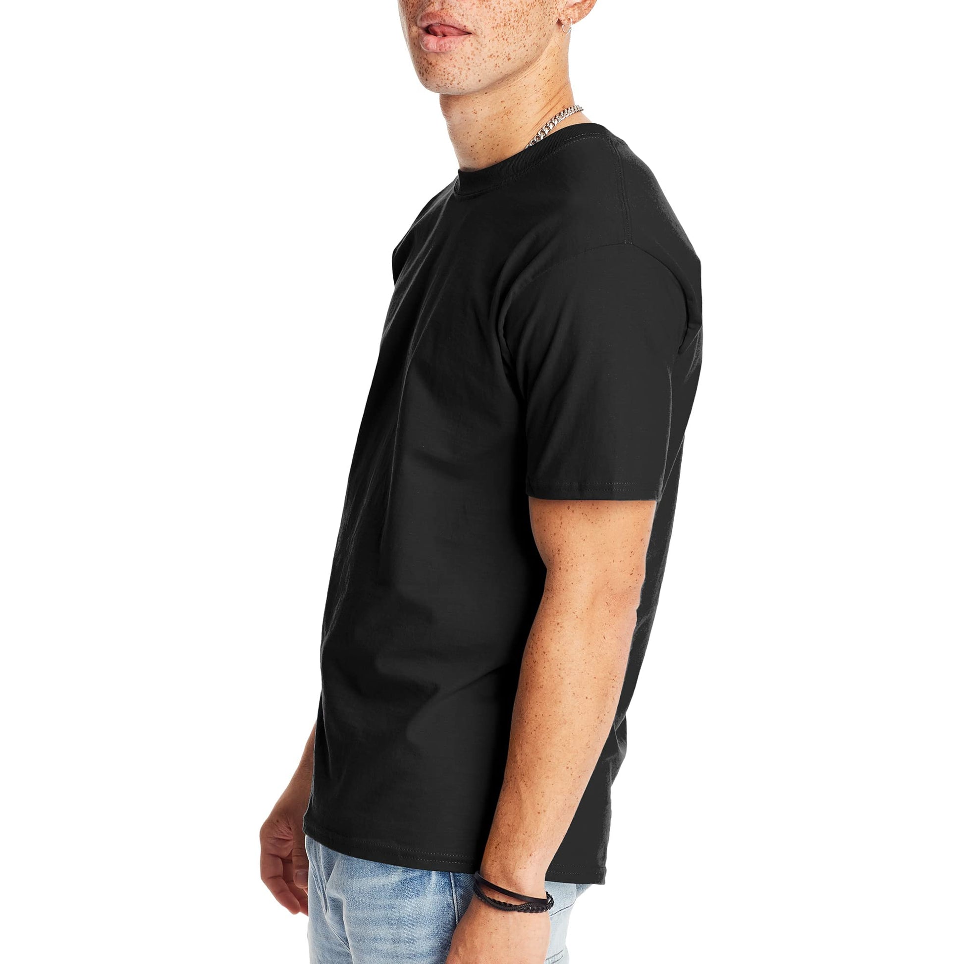 Hanes Men's Standard Beefy-T T-Shirt, Heavyweight Cotton Tee, 1 Or 2 Pack, Big & Tall Sizes, Black-1 Pack, 3X Large - Medaid International