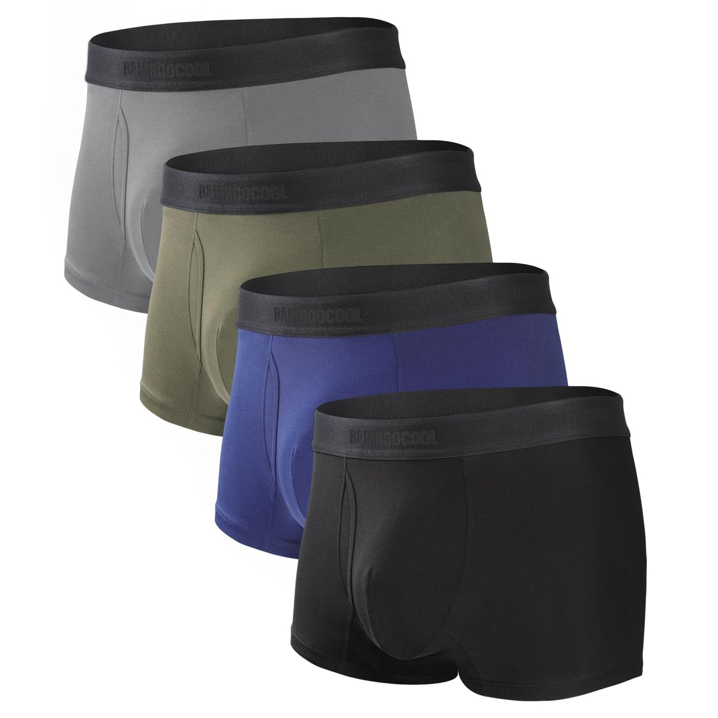 Men's Bamboo Underwear 4-Pack - Ultra Soft, Anti-Roll Waistband, Tagless Trunks - Medaid International
