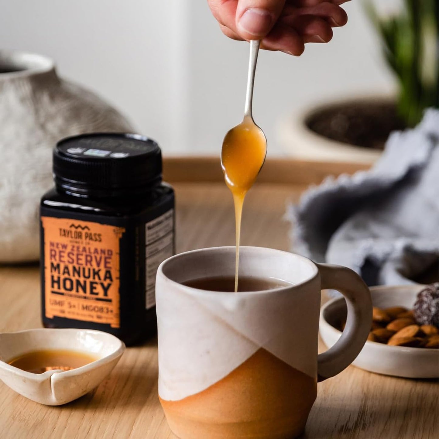 Taylor Pass Honey Co Manuka Honey UMF 5+ MGO 83+ | Monofloral New Zealand Honey | Sustainable, Non-GMO, Halal, UMF Certified | BPA-Free Jar | 500g 1lb 1.6 Oz - Medaid International