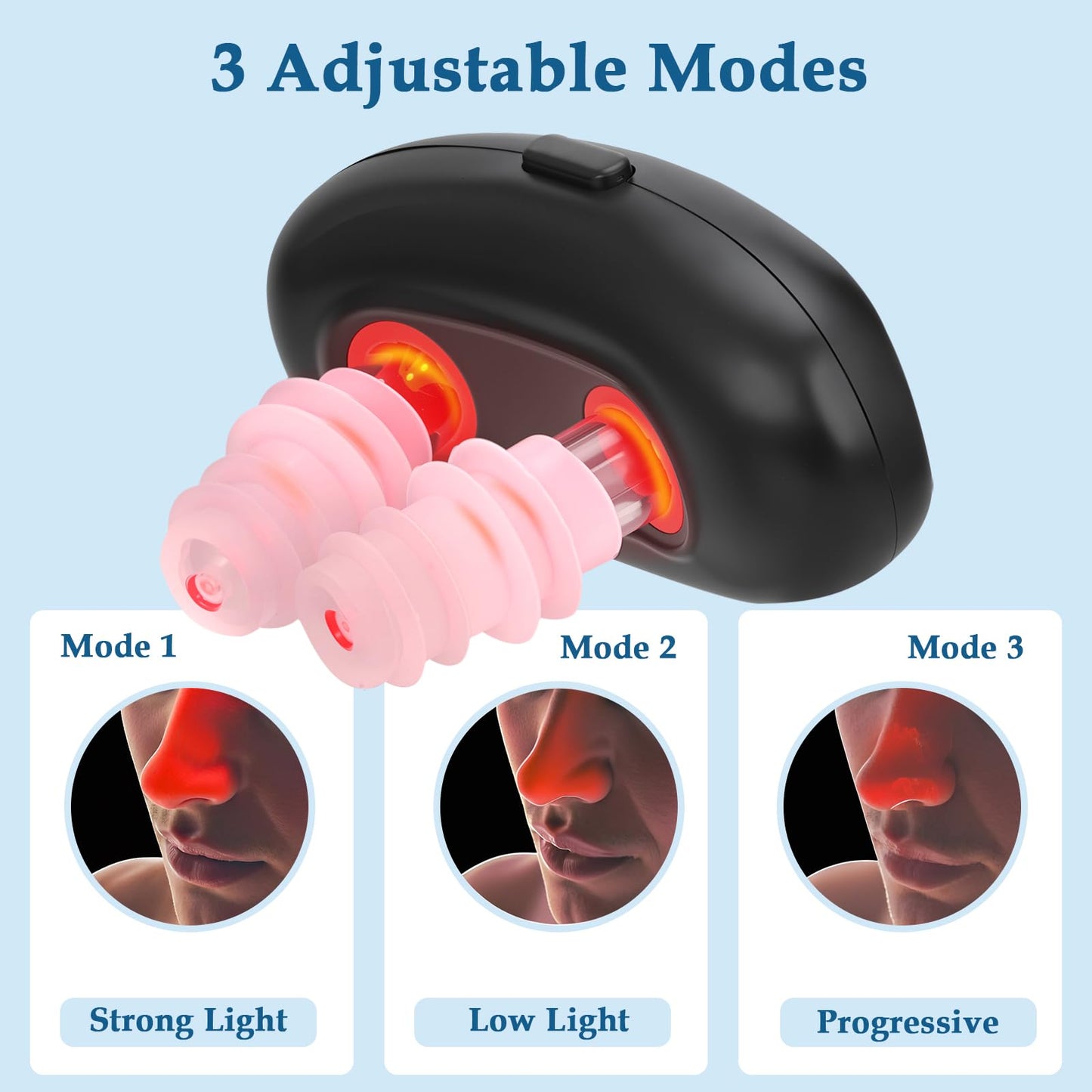 Red Light Nasal Therapy Device, Portable RespiRelief Red Light Therapy Instrument for Nose, Respi-Relief Nasal Soothing Device - Medaid International