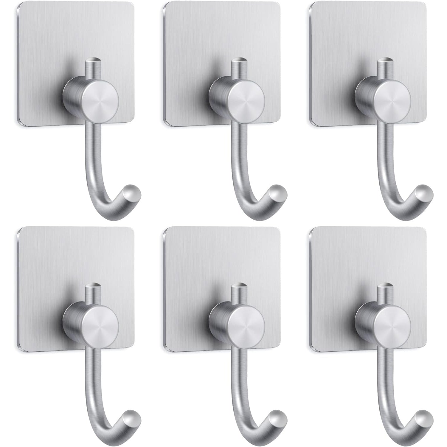 Yoawllty 6 Pcs Adhesive Wall Hooks, Heavy Duty Sticky Holder Waterproof Towel Hooks for Hanging Coat, Hat, Key, Clothes, Closet Hook Wall Mount for Kitchen, Bathroom, Office（Black) - Medaid International