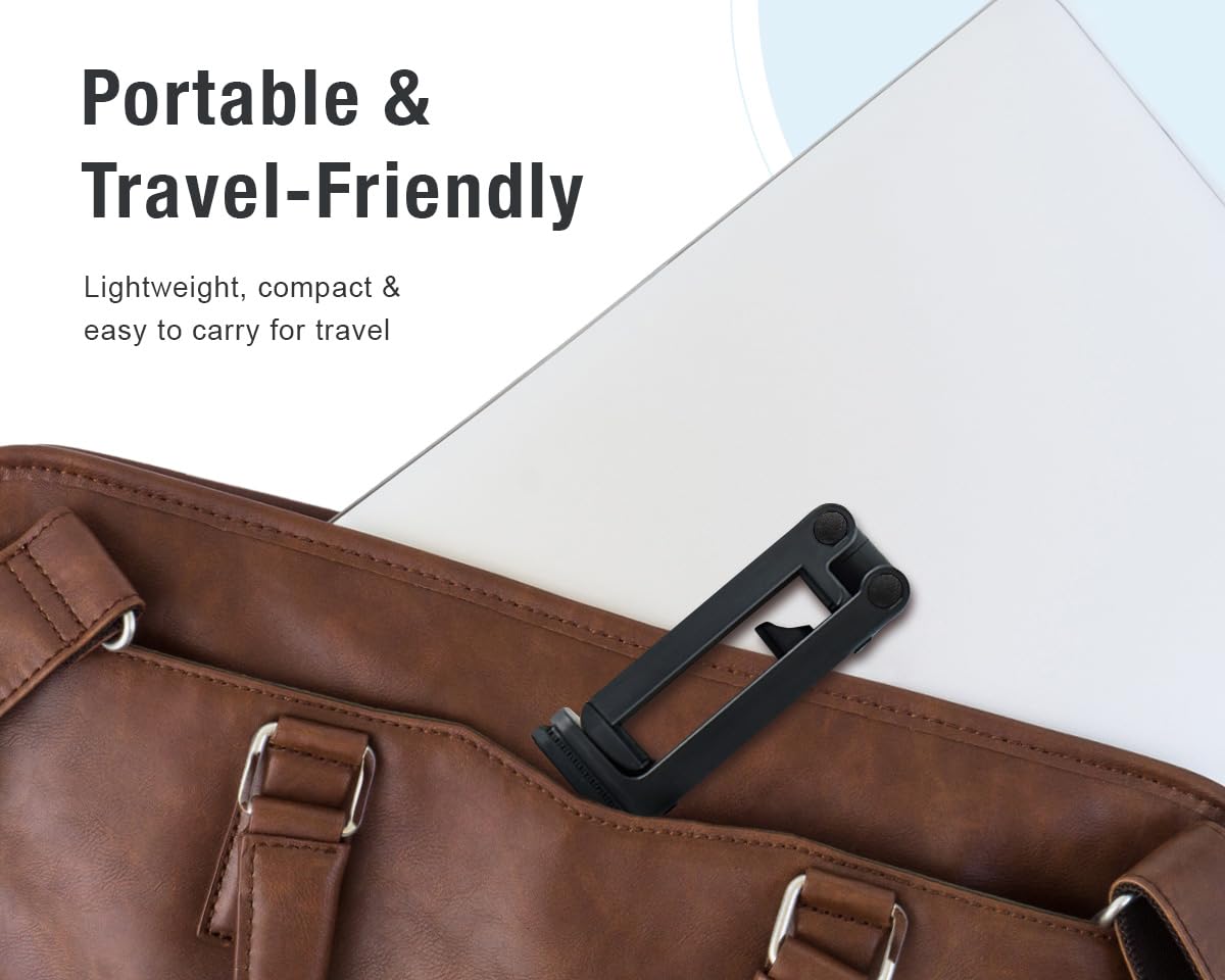 Golifyne Universal Airplane Phone Holder Mount, Handsfree Travel Essential with 360° Adjustable Clamp for Smartphones, Pocket-Sized Phone Stand Accessories for Flying Seat Backs and Tray Tables, Black - Medaid International