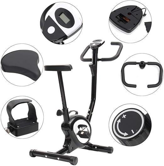 Foldable Silent Indoor Fitness Bike with LCD Display & Comfy Seat