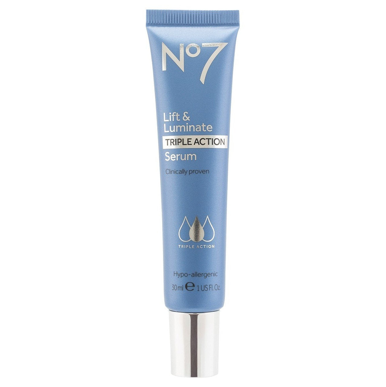 No7 Lift & Luminate Triple Action Face Serum - Collagen Peptide Anti Wrinkle Serum + Brightening Emblica & Vitamin C Face Serum + Pro Retinol Skin Firming Hyaluronic Acid & Hibiscus (30ml) - Medaid International