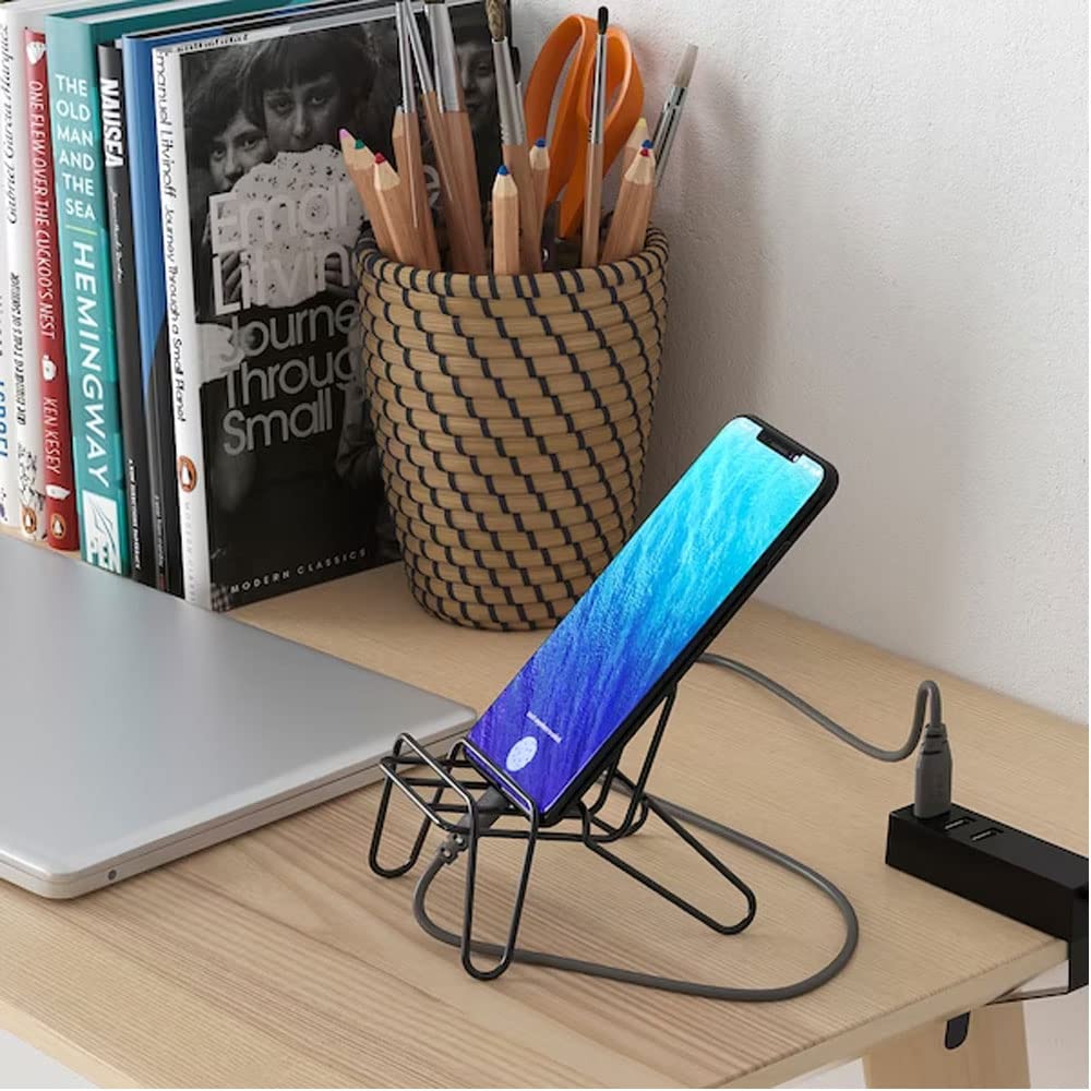 Ikea Alloy Steel KRUBBET Holder for Mobile Phone, Black - Medaid International