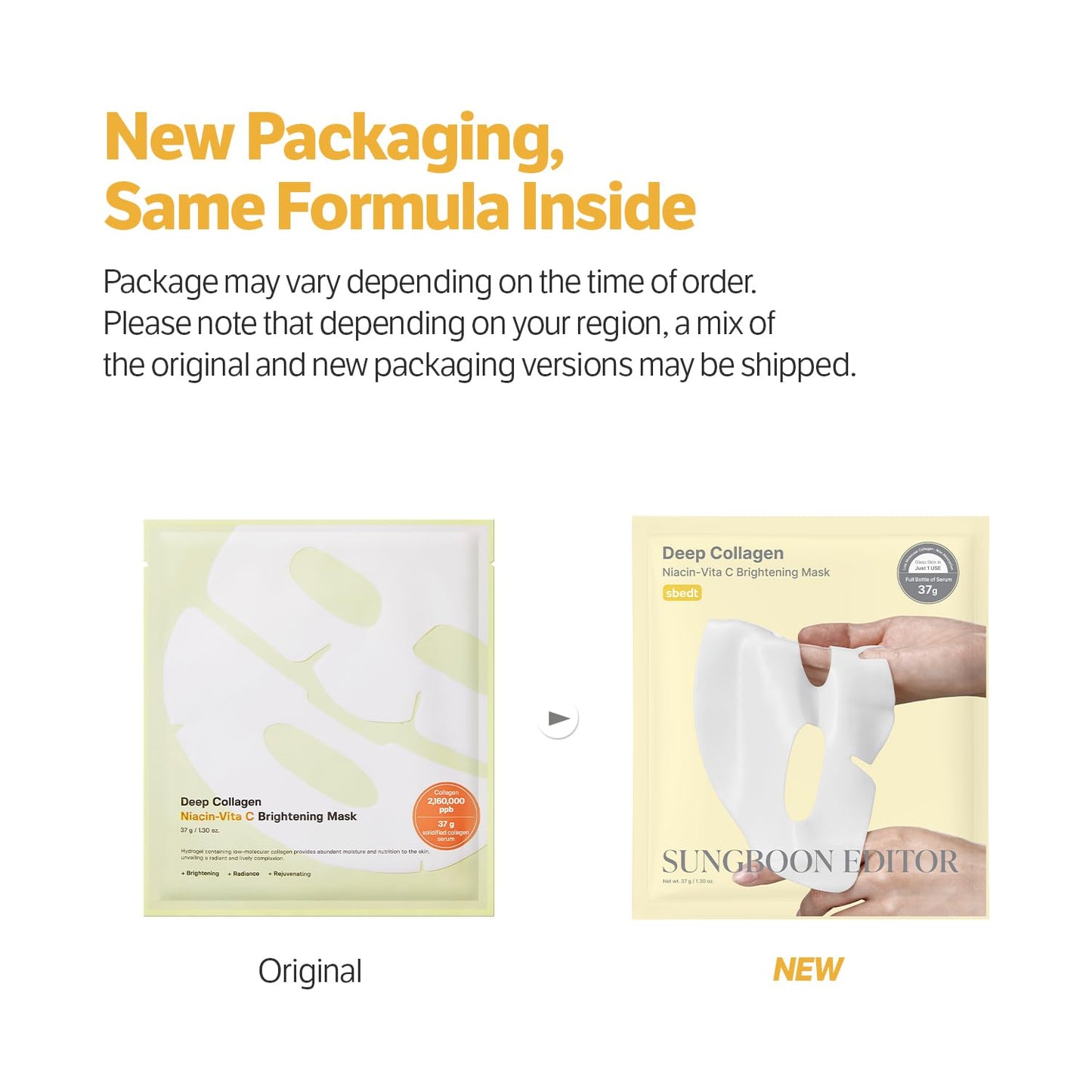 SUNGBOON EDITOR Deep Collagen Niacin-Vita C Overnight Mask | Brightening & Wrinkle Care Mask | 2,160,000PPB Collagen + Niacinamide + Vita C | Stocking Stuffers for Women | Korean Skincare, 4ea - Medaid International