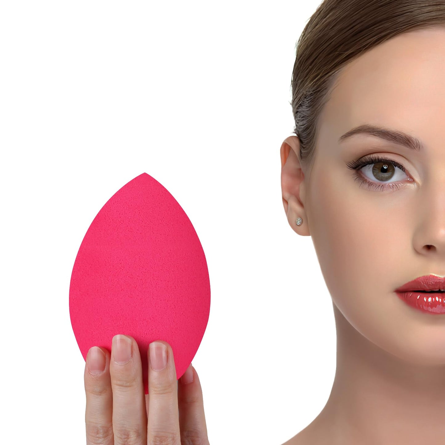 EXTRA LARGE 11CM Make Up Beauty Sponges Blender BIG for Face & BODY (1x Small 1x Large) -With 2 Sponge Holder- FASTER FLAWLESS APPLICATION for Foundation/Fake Tan/Powder/Blending/Setting/ - Medaid International