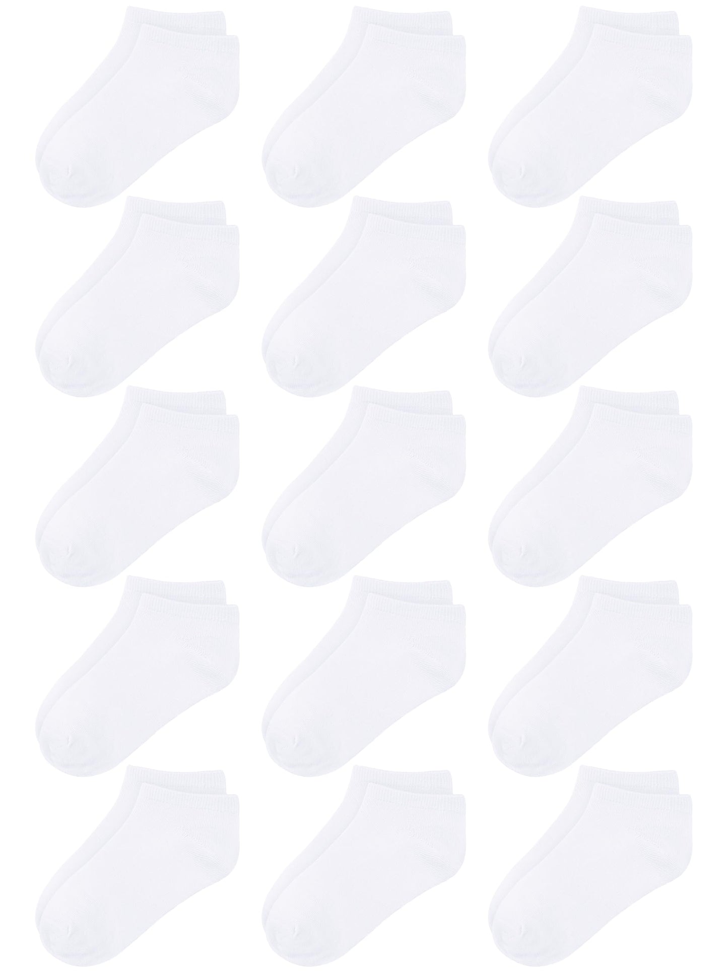 Cooraby 15 Pack Kids' Half Cushion Low Cut Athletic Ankle Socks Boys Girls Ankle Socks (2-4 Years, White) - Medaid International