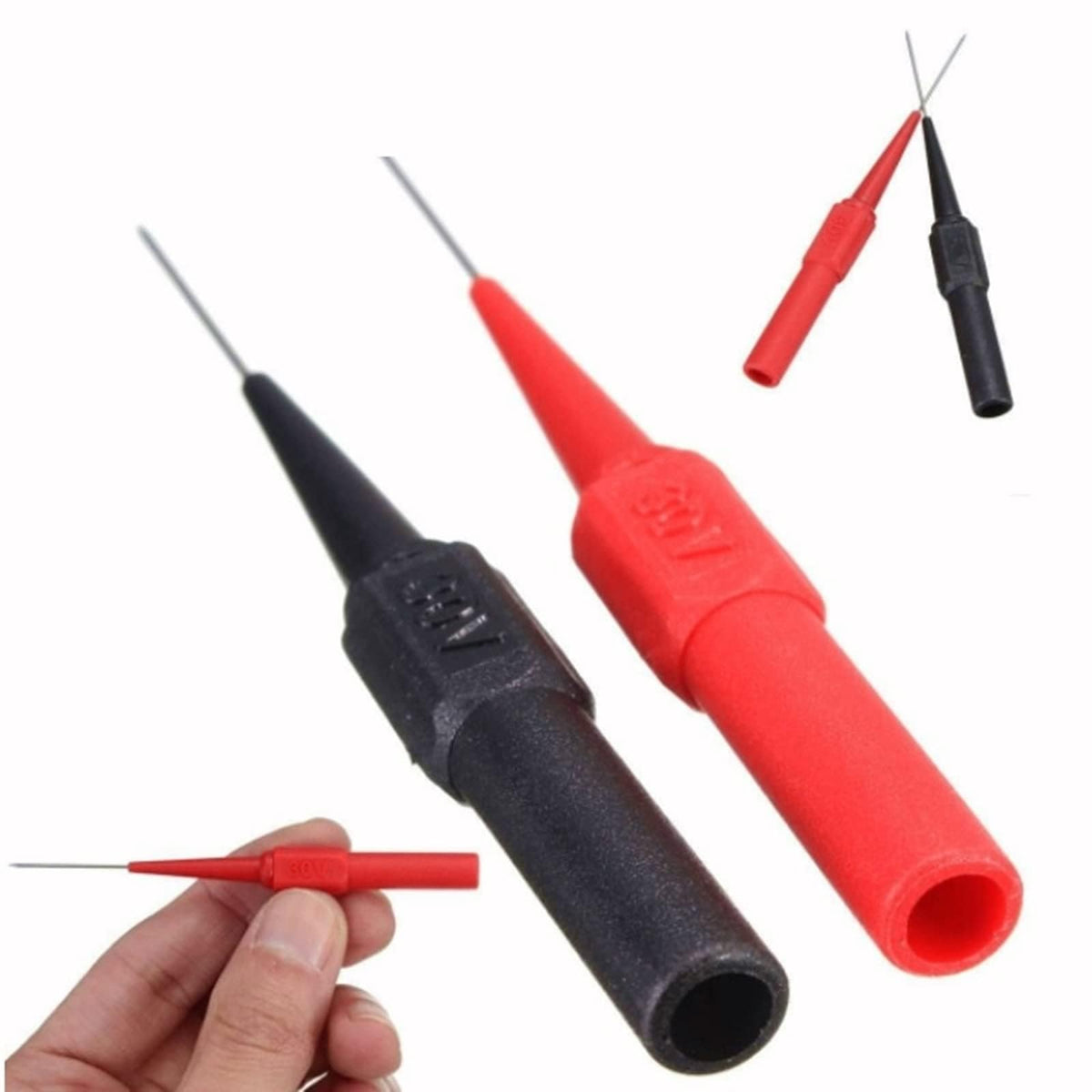 TERRIFI 10 Pack Auto Repair Test Probe, Back Probe kit,Test Leads Probes 4mm Banana Plug,utomotive Diagnostic Test Accessories Repair Tools Needle 0.7mm (Red and Black)