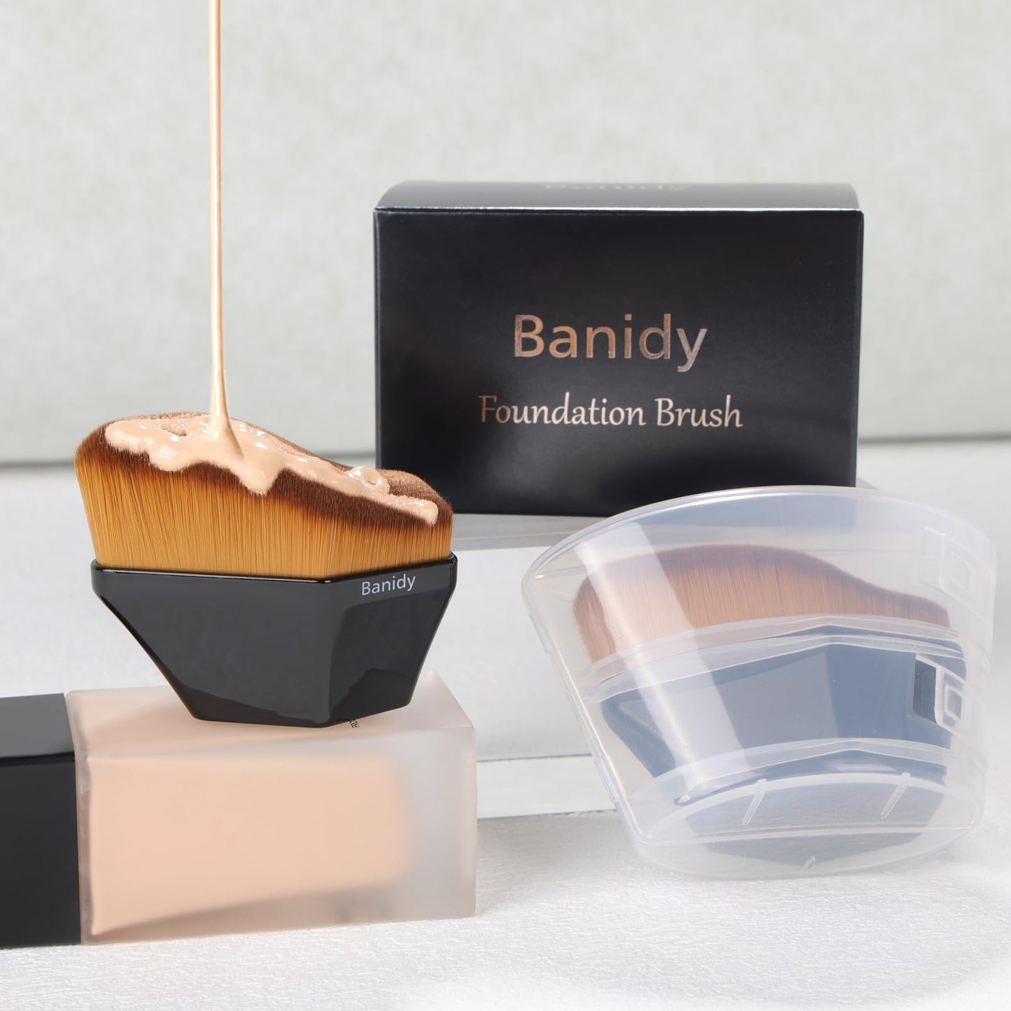 Premium Foundation Brush, Beauty Blender Brushes for Blending Liquid Hexagon Face Blush Liquid Powder Foundation Brush with Protective Case - Medaid International