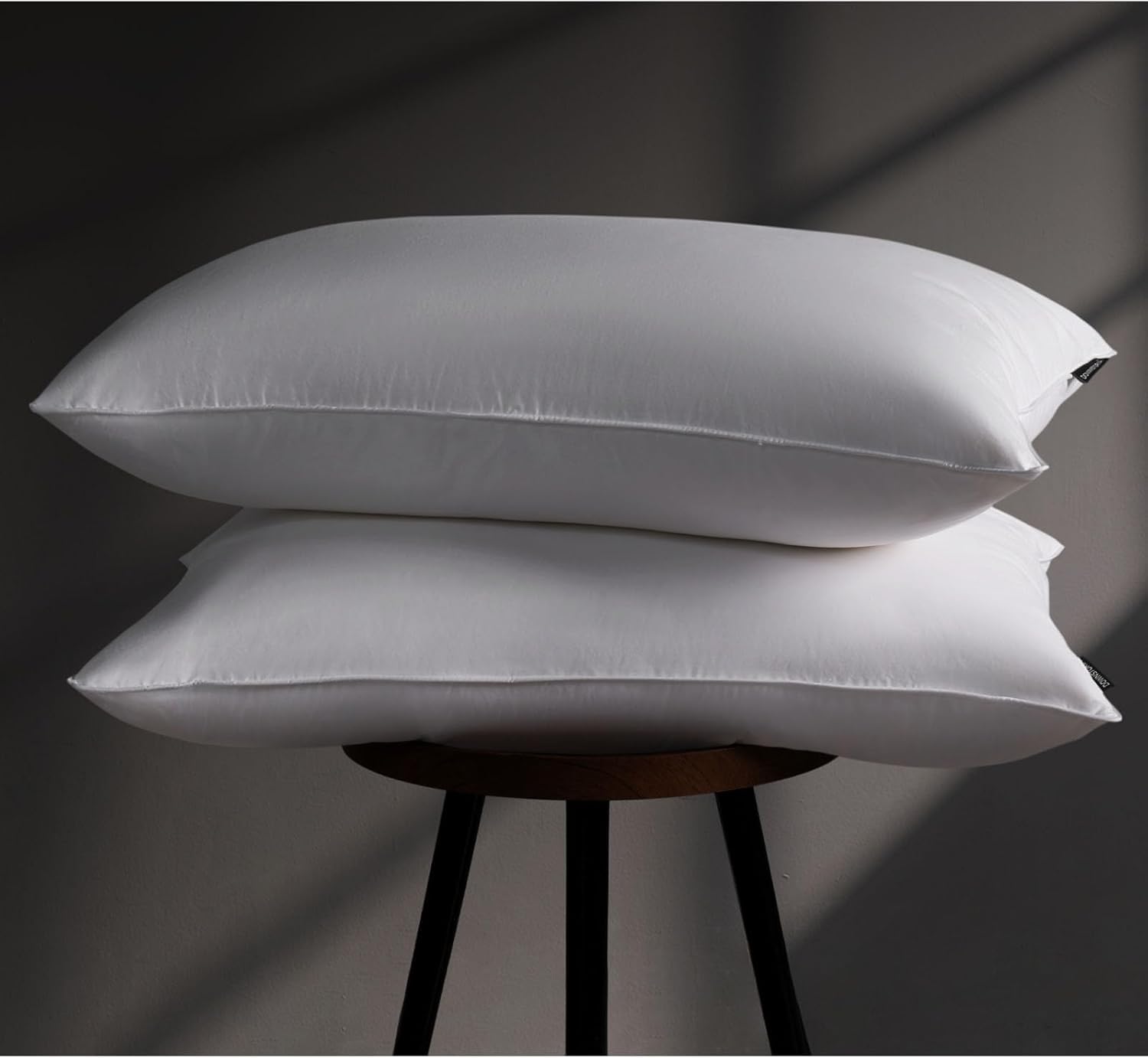 Luxury Feather Down Pillow Standard Size Set of 2 Pack, 100% Cotton Hotel Collection Bed Pillows for Sleeping, Down Surrounded Soft Medium Firm Pillows for Side Back Stomach Sleepers 20" x 26" - Medaid International