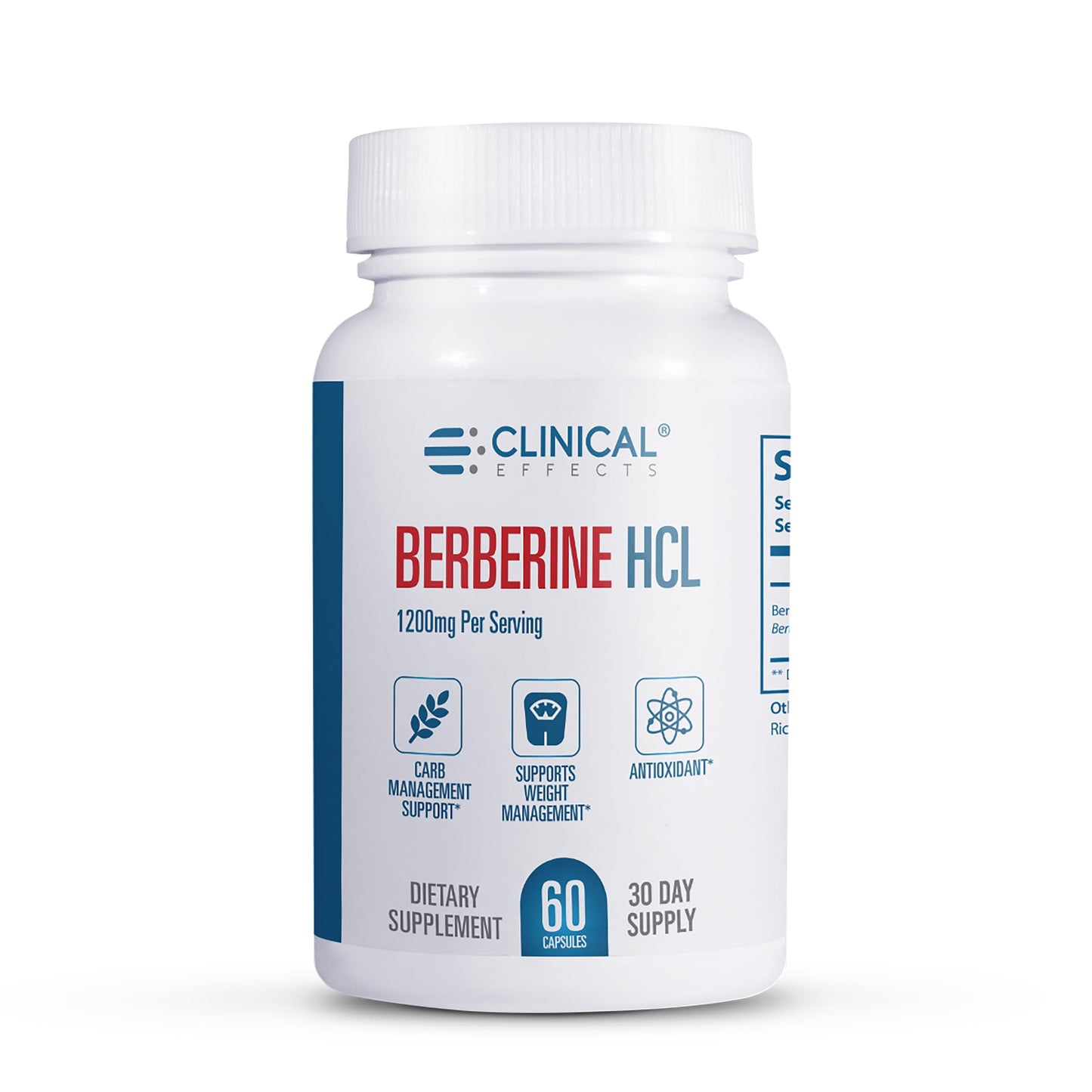 Clinical Effects Berberine HCL - Pure Berberine 1200mg - Liver Support - Vegan Supplement - 60 Veggie Capsules - Made in The USA - Medaid International