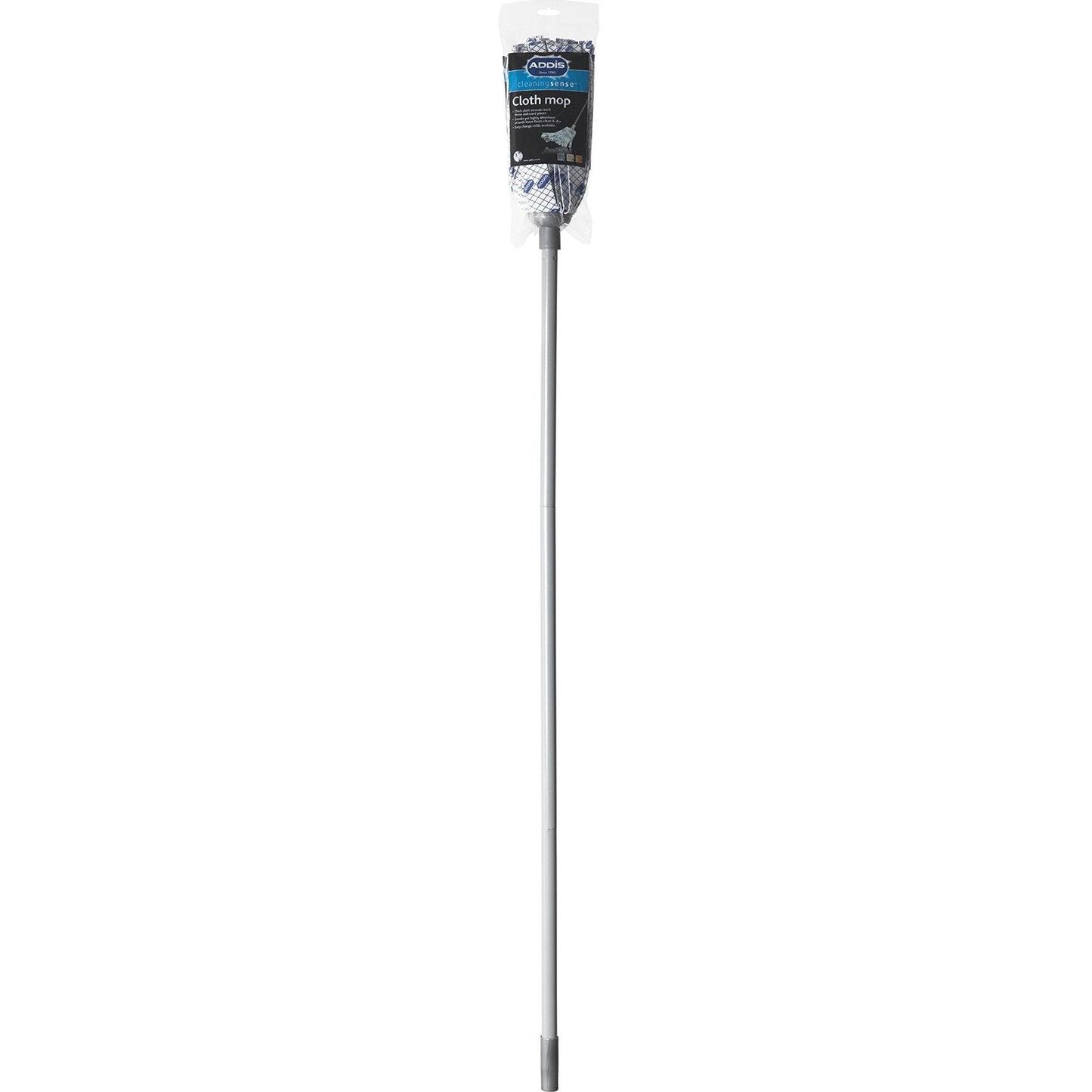 Addis Cloth Mop with 3-Piece Handle, Blue/White/Metallic Grey - Medaid International