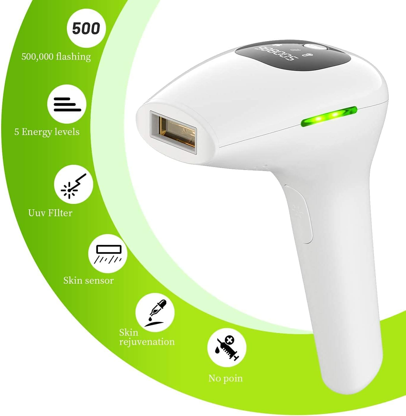 Safe and Effective IPL Permanent Laser Hair Removal Device for Face and Body for Men and Women - Medaid International
