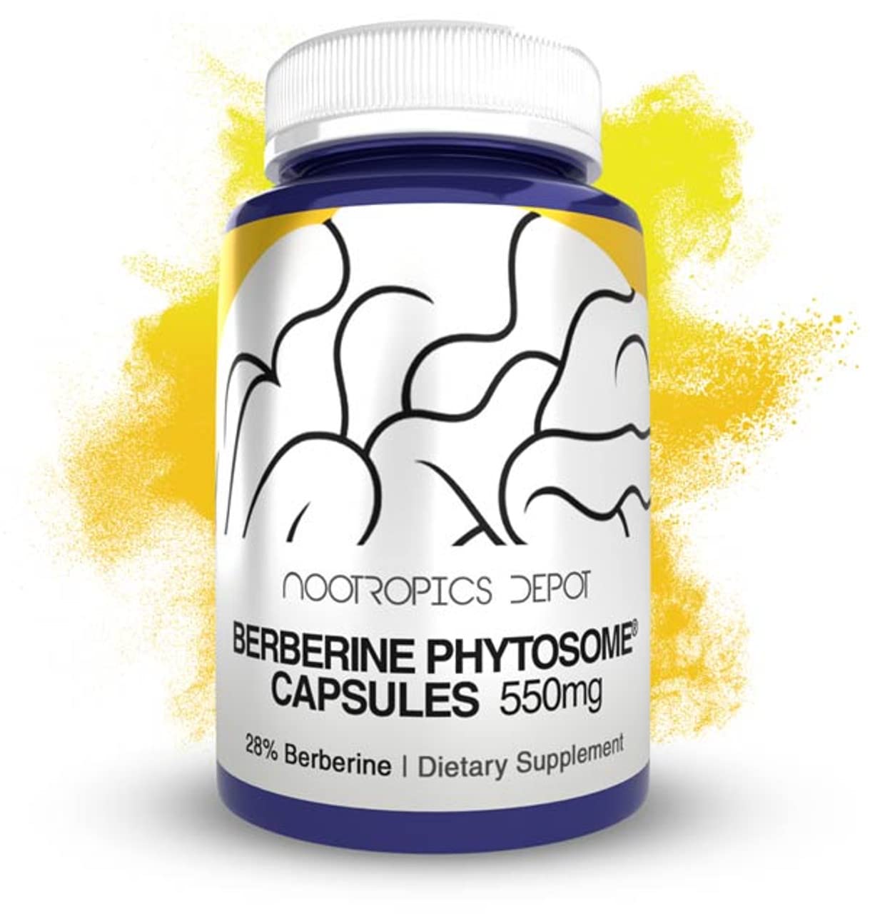 Nootropics Depot Berberine Phytosome Capsules | 550mg | High Bioavailability | Berbevis | Berberis aristata | Metabolic Health, Cognitive Function - Medaid International