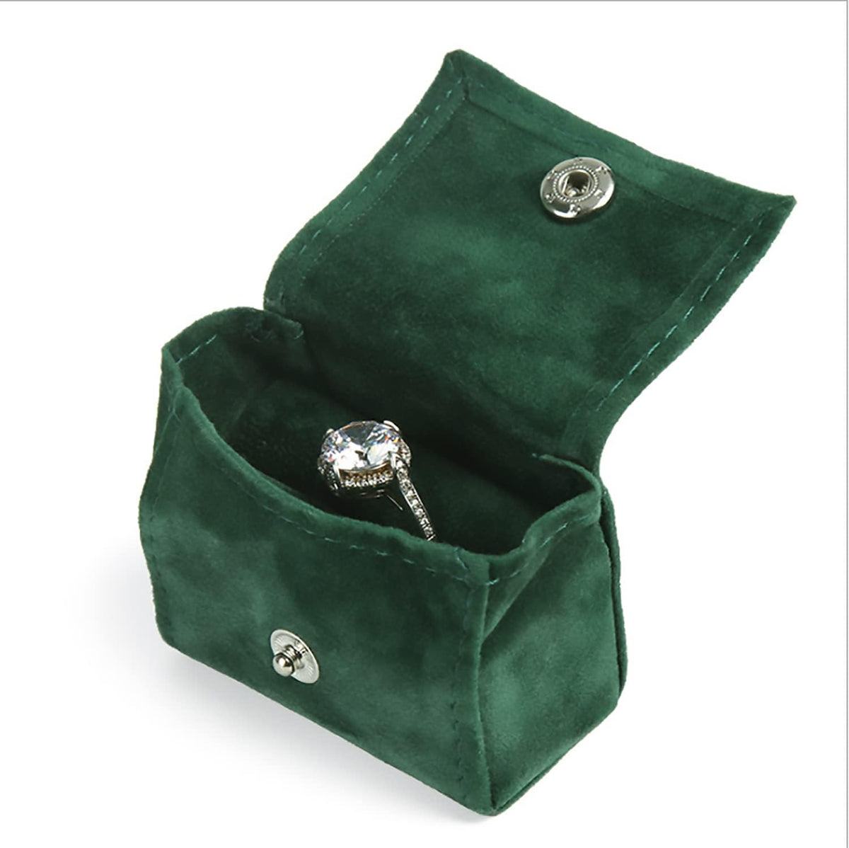 TERRIFI Vintage Ring Box, Jewelry Gift Display Holder Case, Ideal for Wedding, Proposal, Engagement Ceremony, Elegant Ring Storage Box (Green)