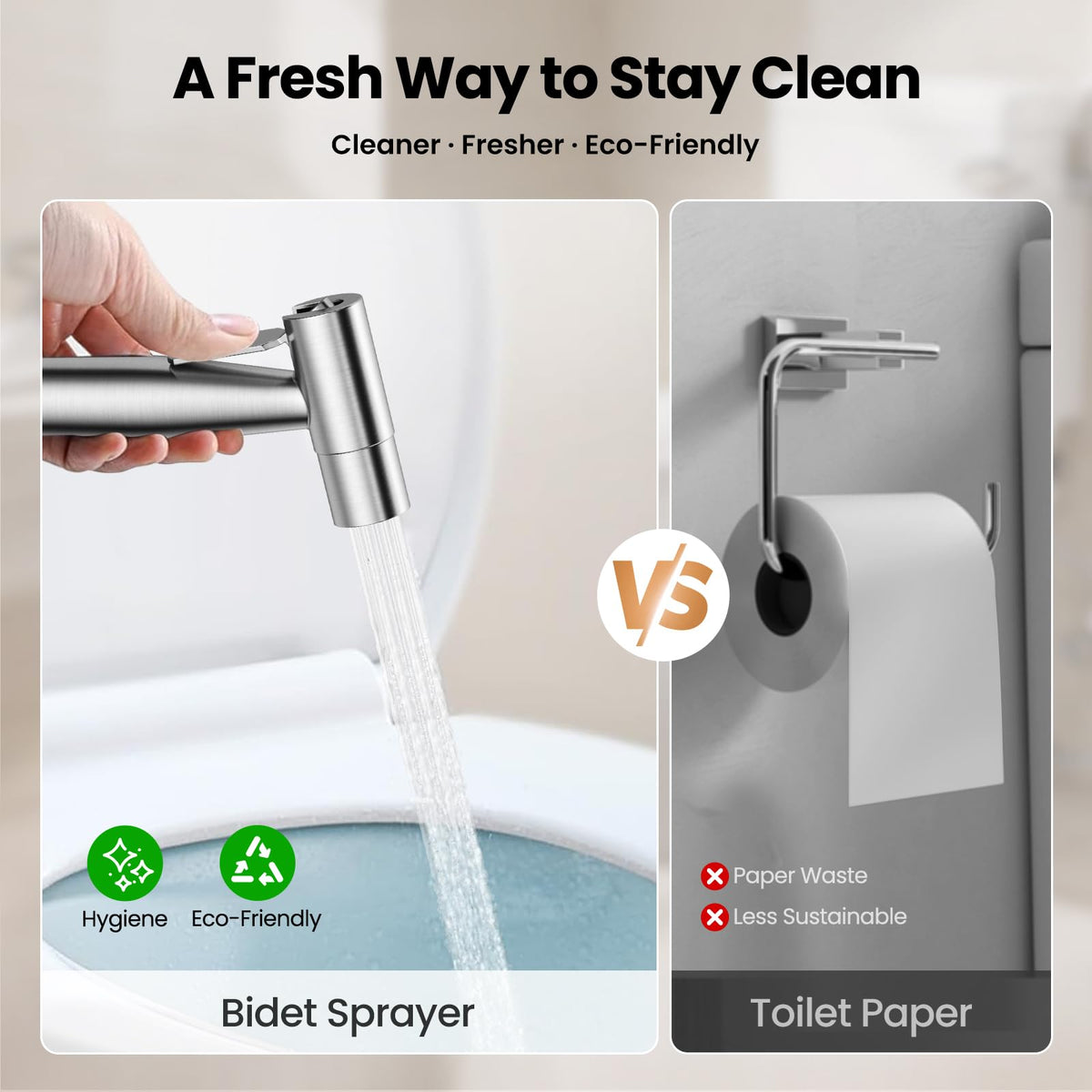 JOMOO Handheld Bidet Sprayer for Toilet, Adjustable Water Pressure Jet Spray with 47" Bidet Hose for Feminine Wash, Bathroom Hygiene Attachment for Cloth Diaper Cleaning