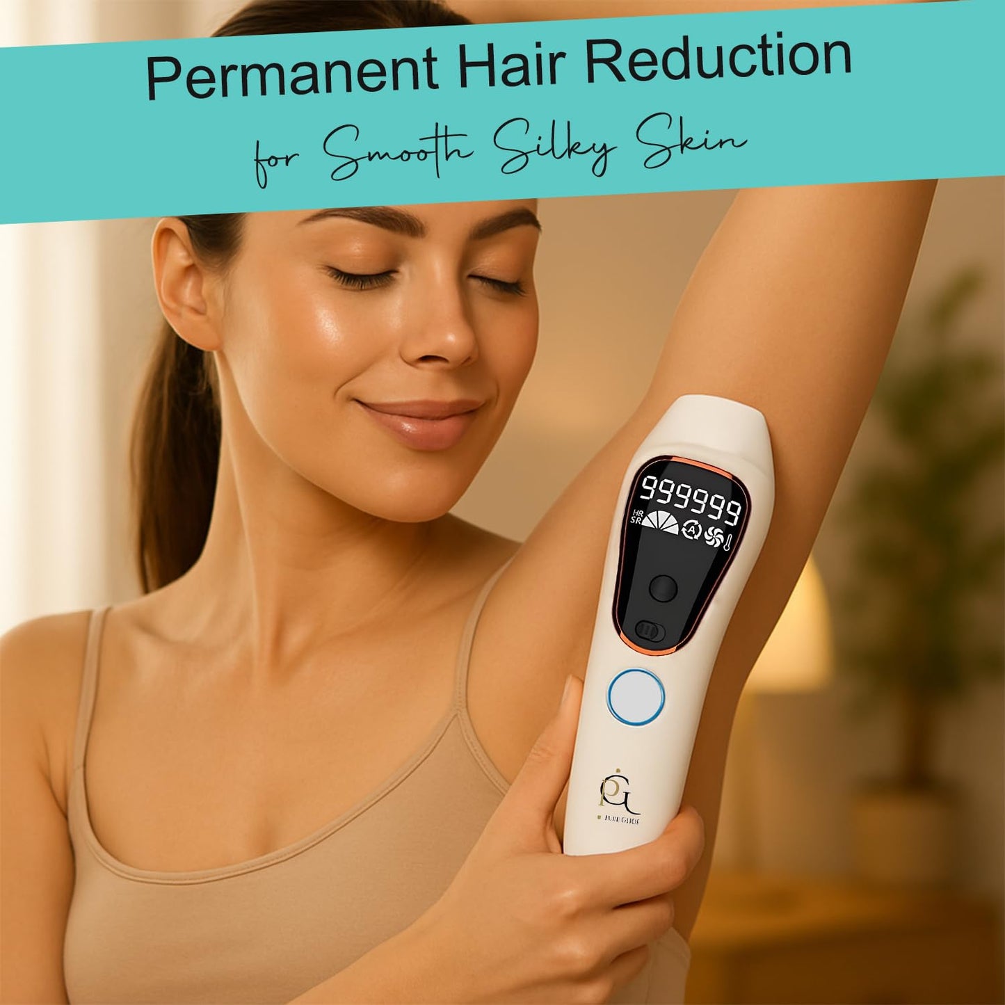 Professional IPL Laser Hair Removal Device & Epilator for Women and Men, 999,999 Flashes, Permanent Hair Reduction for Face, Legs, Arms, Bikini Line & Body, Painless Treatments for Smooth Skin at Home - Medaid International