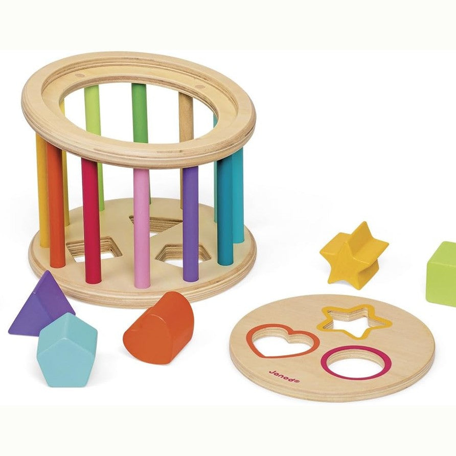 Janod - I wood Shape - Sorter Drum - Wooden