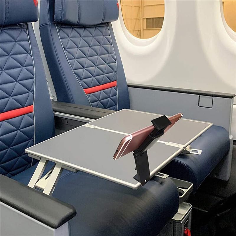 Airplane Phone Holder, Portable Travel Stand Desk Flight Foldable Adjustable Rotatable Selfie Holding Train Seat Stand, Seat Bracket - Medaid International