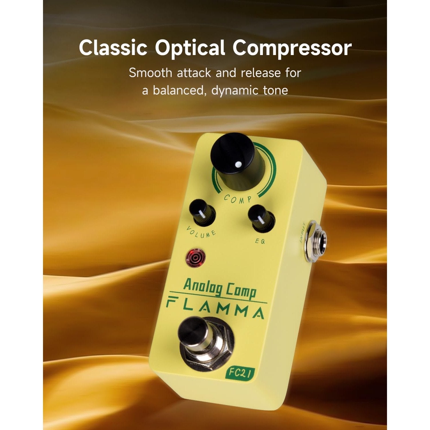 FLAMMA FC21 Compressor Pedal Electric Guitar Effects Pedal Classic Optical Compressing Effect True Bypass - Medaid International