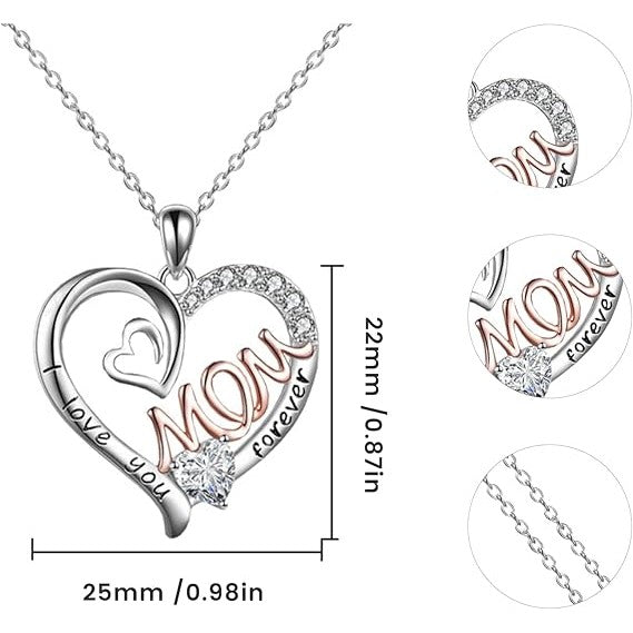 Mother's Silver Heart Necklace