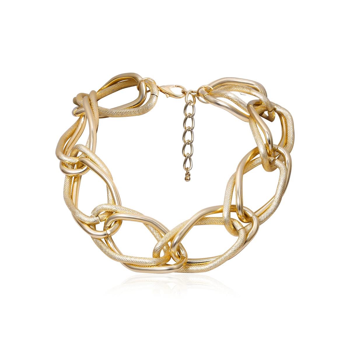 KASTWAVE Stylish 18K Gold Chunky Choker Necklace for Women & Girls - Perfect Costume Accessory & Jewelry Gift